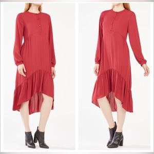 BCBG MaxzAria Natalio High Low Dress Size Small. Ruby Red
